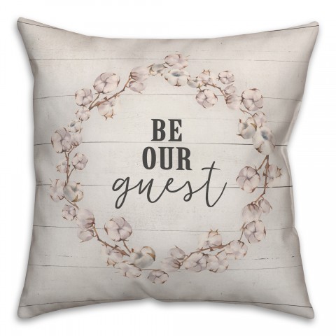 Be Our Guest Cotton Wreath Pillow