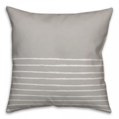 Sketched Gray Stripes Pillow