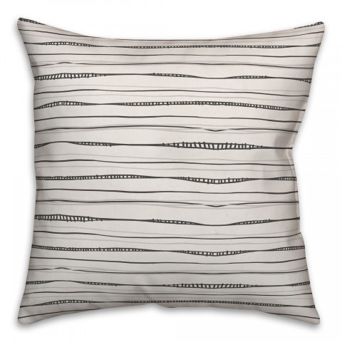 Wavy Gray Lines Pillow
