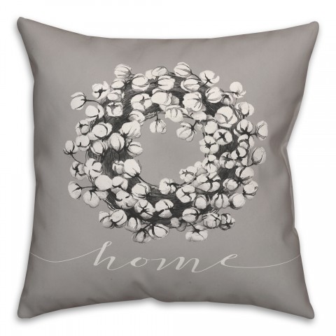 Cotton Home Wreath Pillow