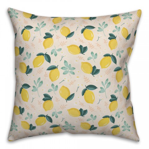 Sketched Lemon Pattern Pillow