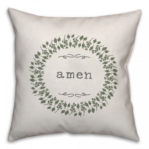 Amen Wreath Pillow