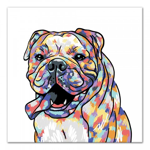 Watercolor Bulldog Wall Art