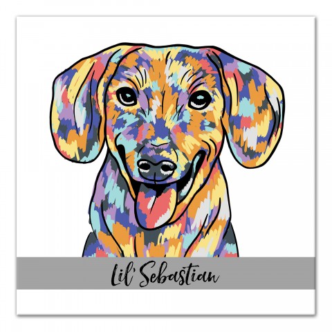 Personalized Watercolor Dachshund Wall Art