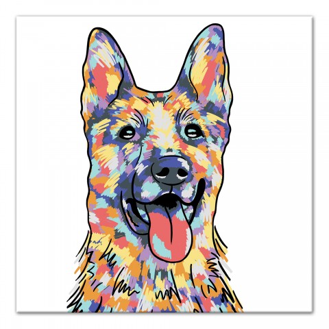 Watercolor German Shepard Wall Art