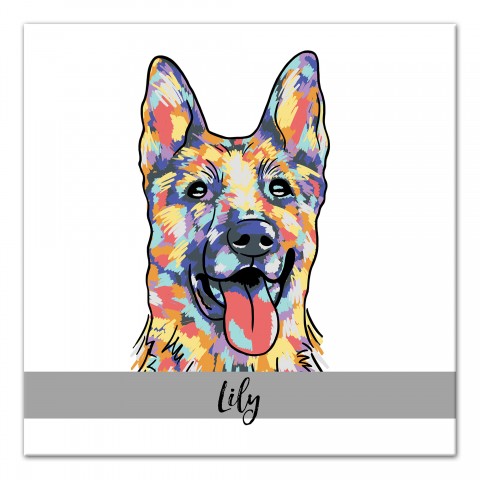 Personalized Watercolor German Shepard Wall Art