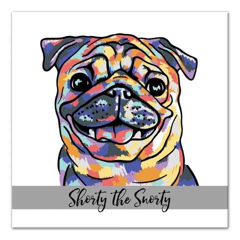 Personalized Watercolor Pug Wall Art