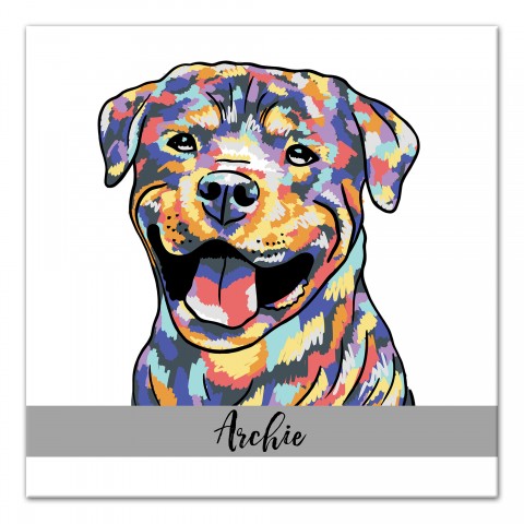 Personalized Watercolor Rottweiler Wall Art