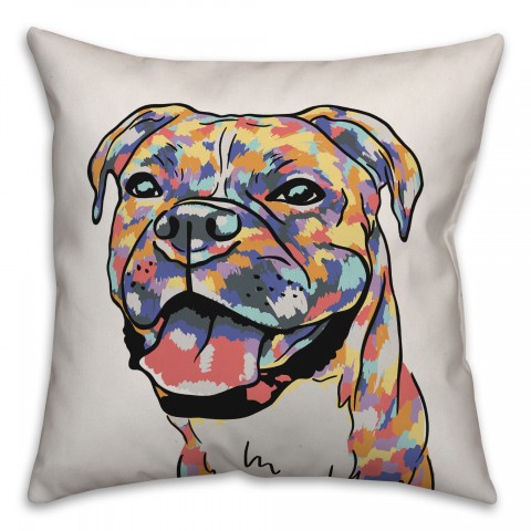 Watercolor Boxer Pillow