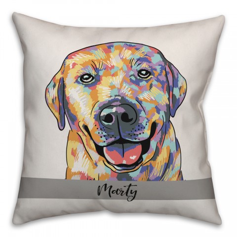 Personalized Watercolor Lab Pillow