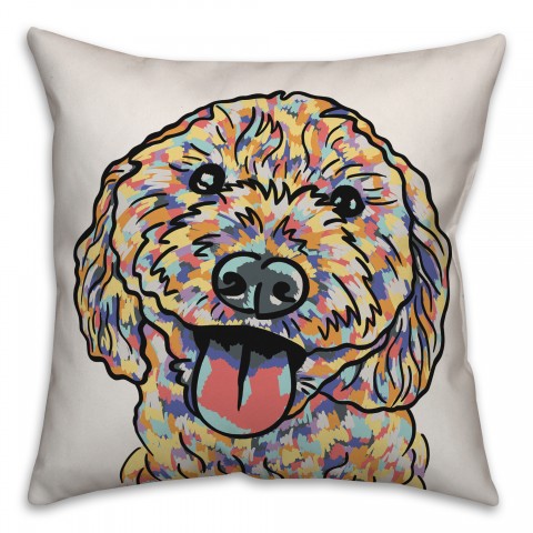 Watercolor Doodle Pillow