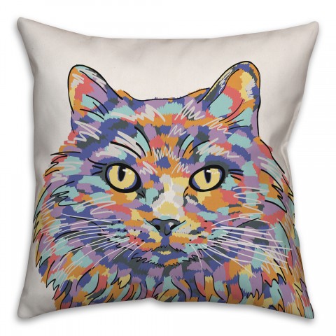 Watercolor Cat Pillow