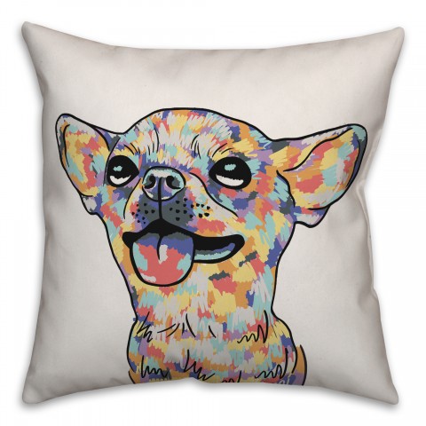 Watercolor Chihuahua Pillow