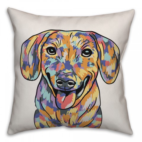 Watercolor Dachshund Pillow