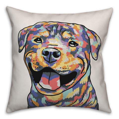 Watercolor Rottweiler Pillow