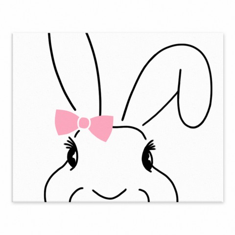 Cute Bunny with Bow 8x10 Tabletop Canvas