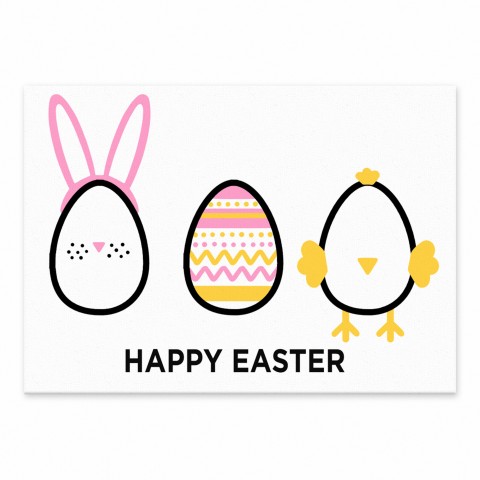 Happy Easter Eggs 5x7 Tabletop Canvas