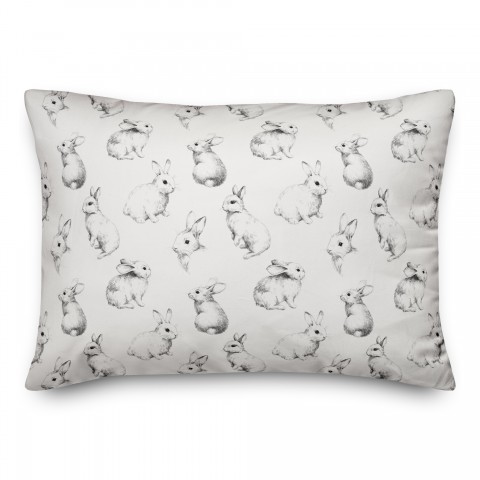 Sketch Bunny Pattern Pillow