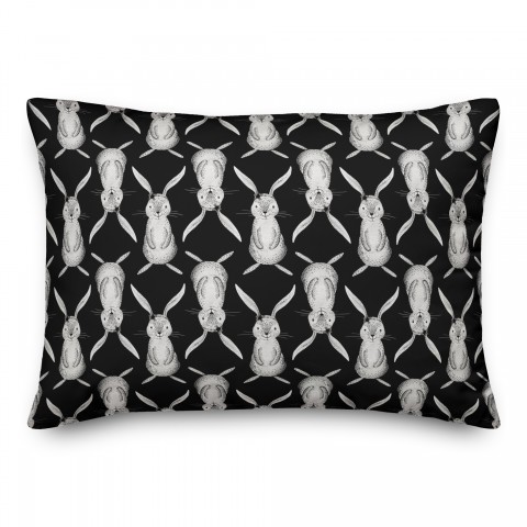 Modern Grey Bunnies Pillow