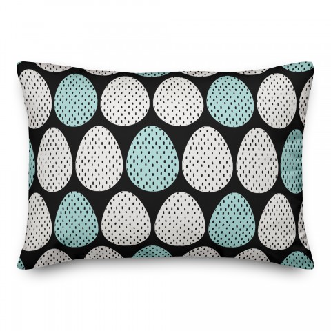 Blue and White Polka Dot Eggs Pillow