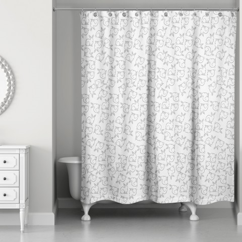 Bunny Pattern 71x74 Shower Curtain