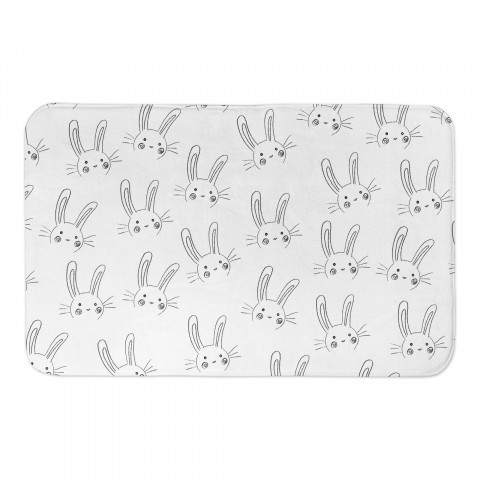 Bunny Pattern 34x21 Bath Mat