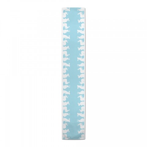 Blue and White Modern Bunnies Runner
