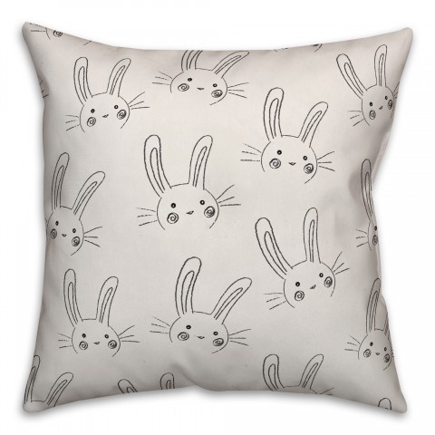 Sketch Bunny Pattern Pillow