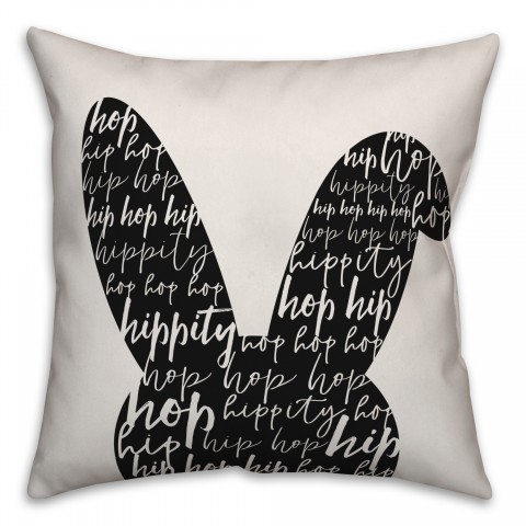 Bunny Silo with Easter Phrases Pillow