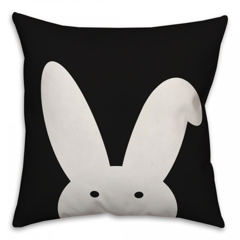 Modern Black and White Bunny Pillow