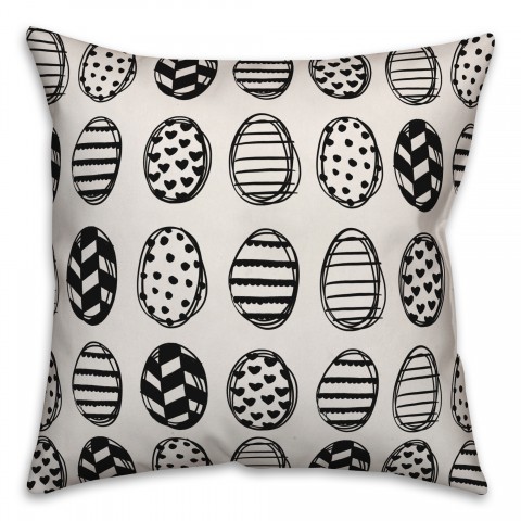 Black and White Egg Pattern Pillow