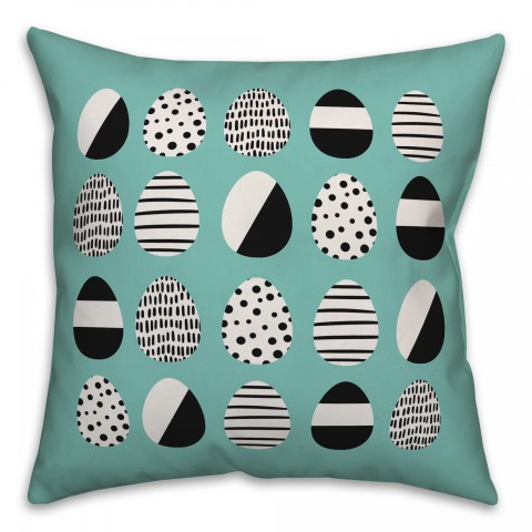 Retro Easter Egg Pattern Pillow