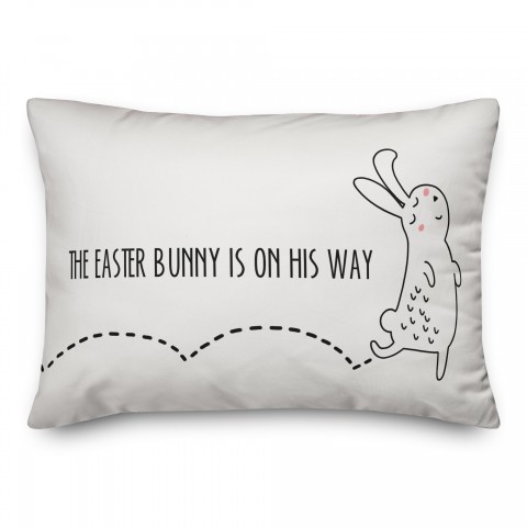Easter Bunny is on his Way Pillow