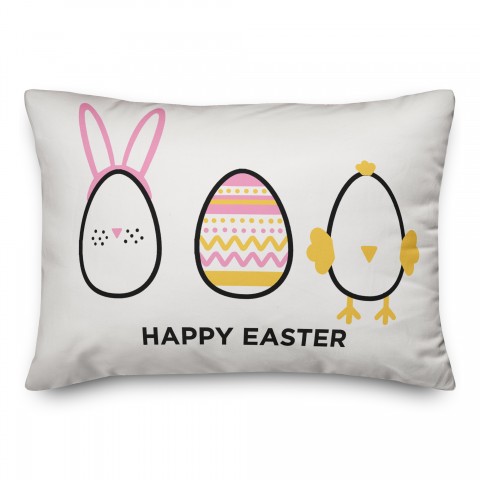 Happy Easter Eggs Pillow