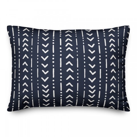 Navy and White Tribal Arrows 14x20 Spun Poly Pillow