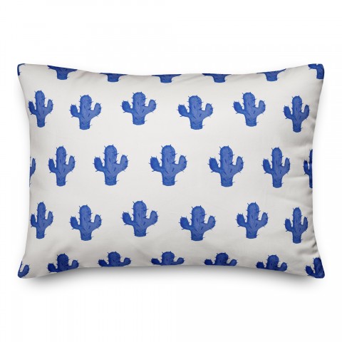 Blue Cacti Pattern 14x20 Spun Poly Pillow