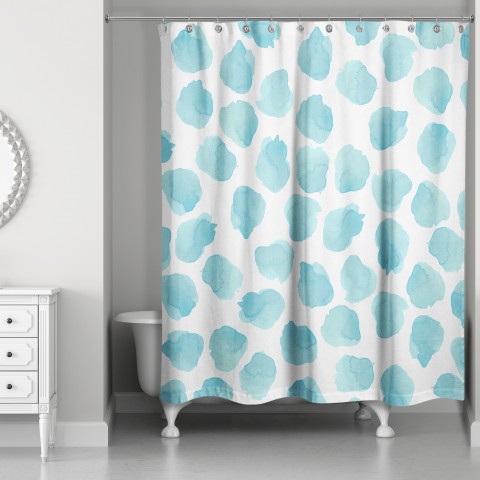 Watercolor Dots Shower Curtain
