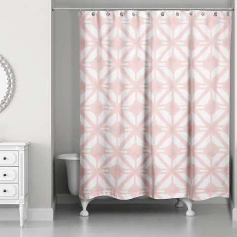 Blush Watercolor Abstract Diamonds 71x74 Shower Curtain