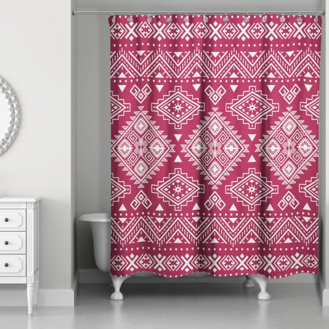 Maroon Tribal 71x74 Shower Curtain