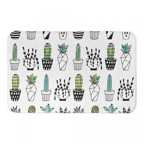 Potted Cacti Print 34x21 Bath Mat
