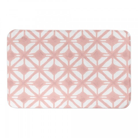 Blush Watercolor Abstract Diamonds 34x21 Bath Mat