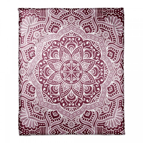 Maroon Medallion 50x60 Coral Fleece Blanket