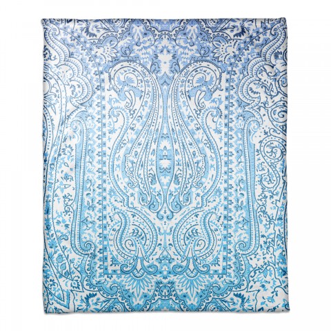 Blue Sketched Tapestry 50x60 Coral Fleece Blanket