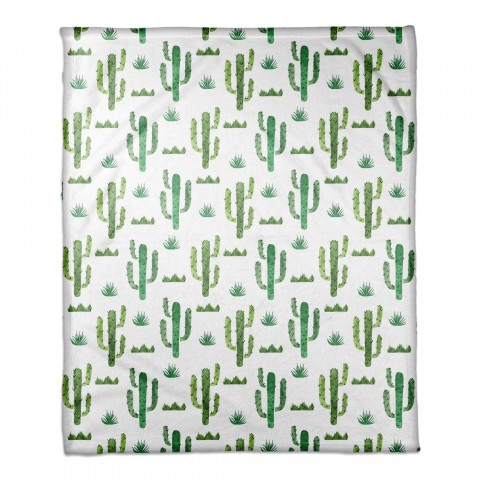 Watercolor Cacti 50x60 Coral Fleece Blanket