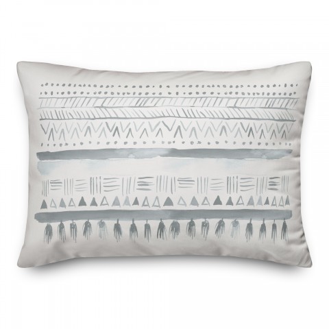 Watercolor Tribal Stripes Pillow