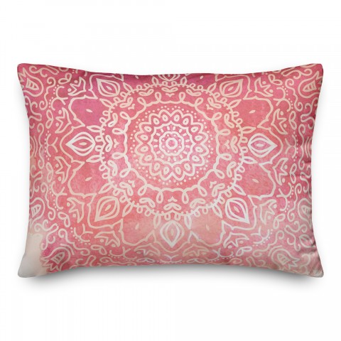 Watercolor Mandala 14x20 Spun Poly Pillow
