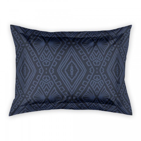 Navy Tribal Pattern Standard Brushed Poly Sham