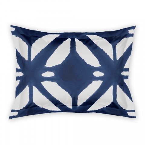 Navy Watercolor Diamond Standard Brushed Poly Sham