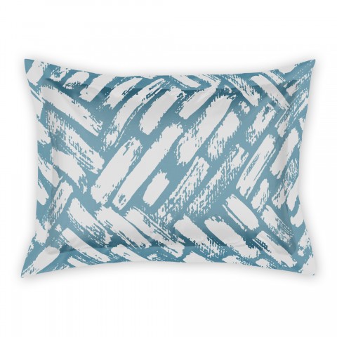 Blue Distressed Brush Strokes Standard Brushed Poly Sham