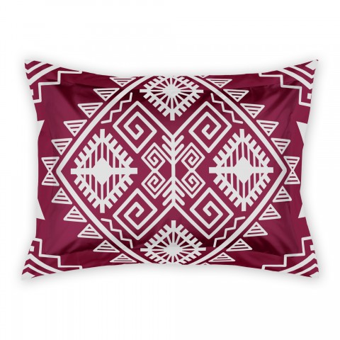 Maroon Tribal Print Standard Brushed Poly Sham